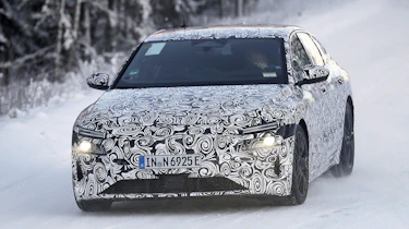 Audi A6 e-tron spy picture front snow