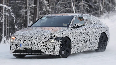 Audi A6 e-tron spy picture front three-quarter snow