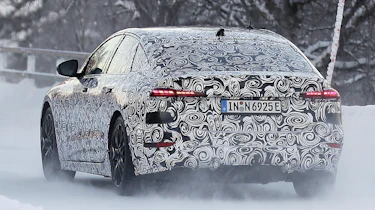 Audi A6 e-tron spy picture rear snow