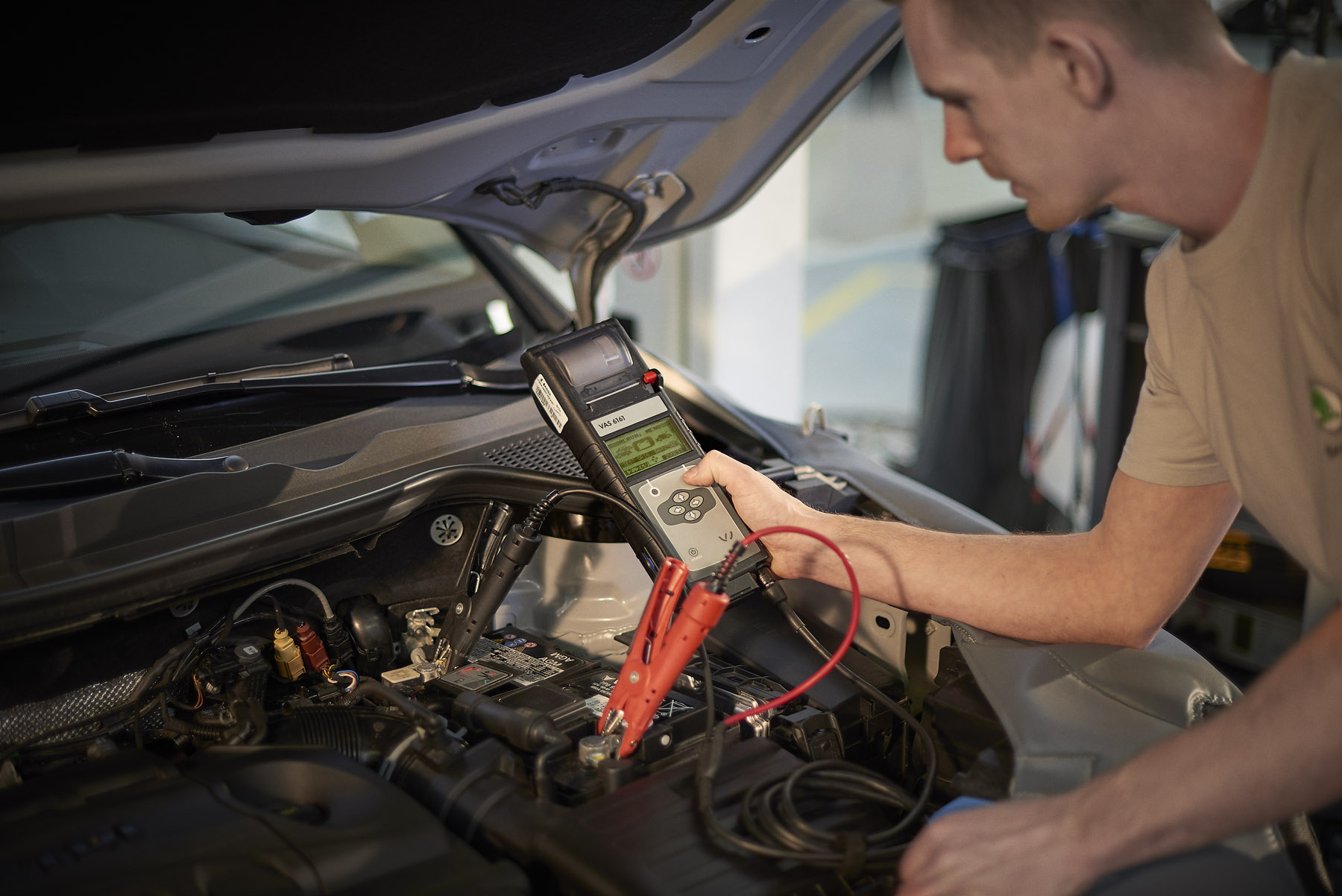 Skoda vehicle under inspection