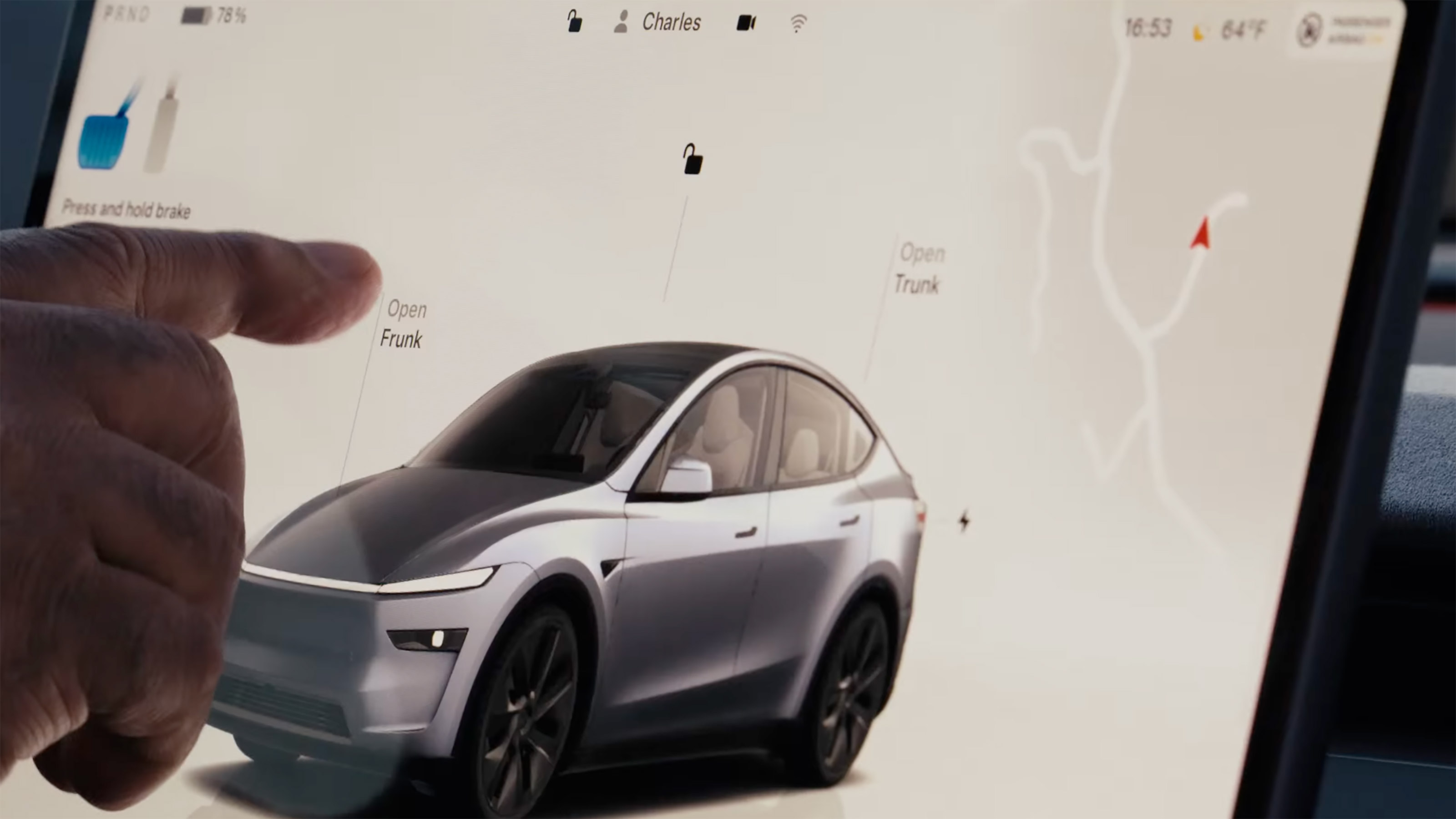 Tesla Model Y facelift 2025 - infotainment buttons