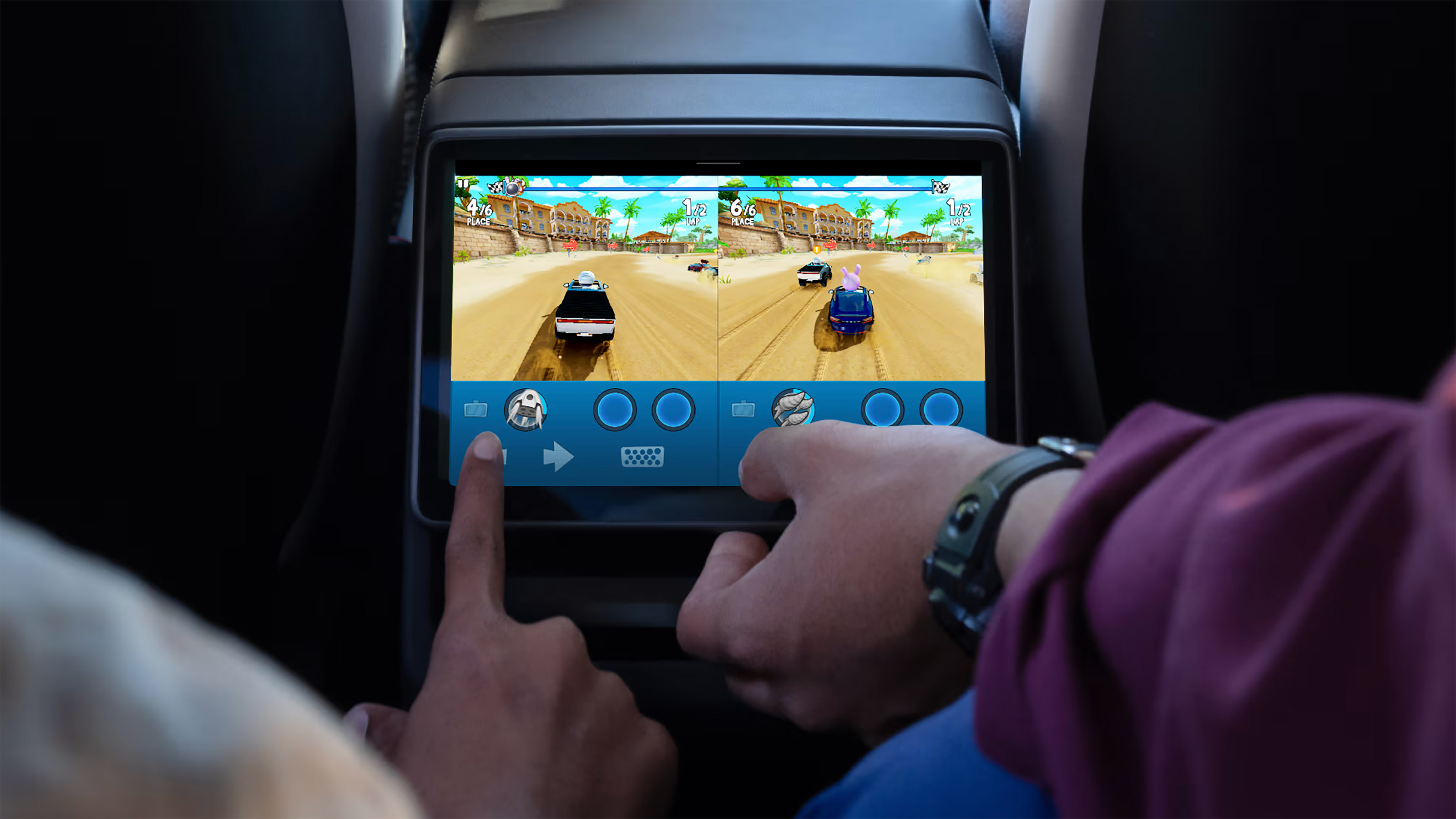 Tesla Model Y facelift 2025 - games on rear infotainment
