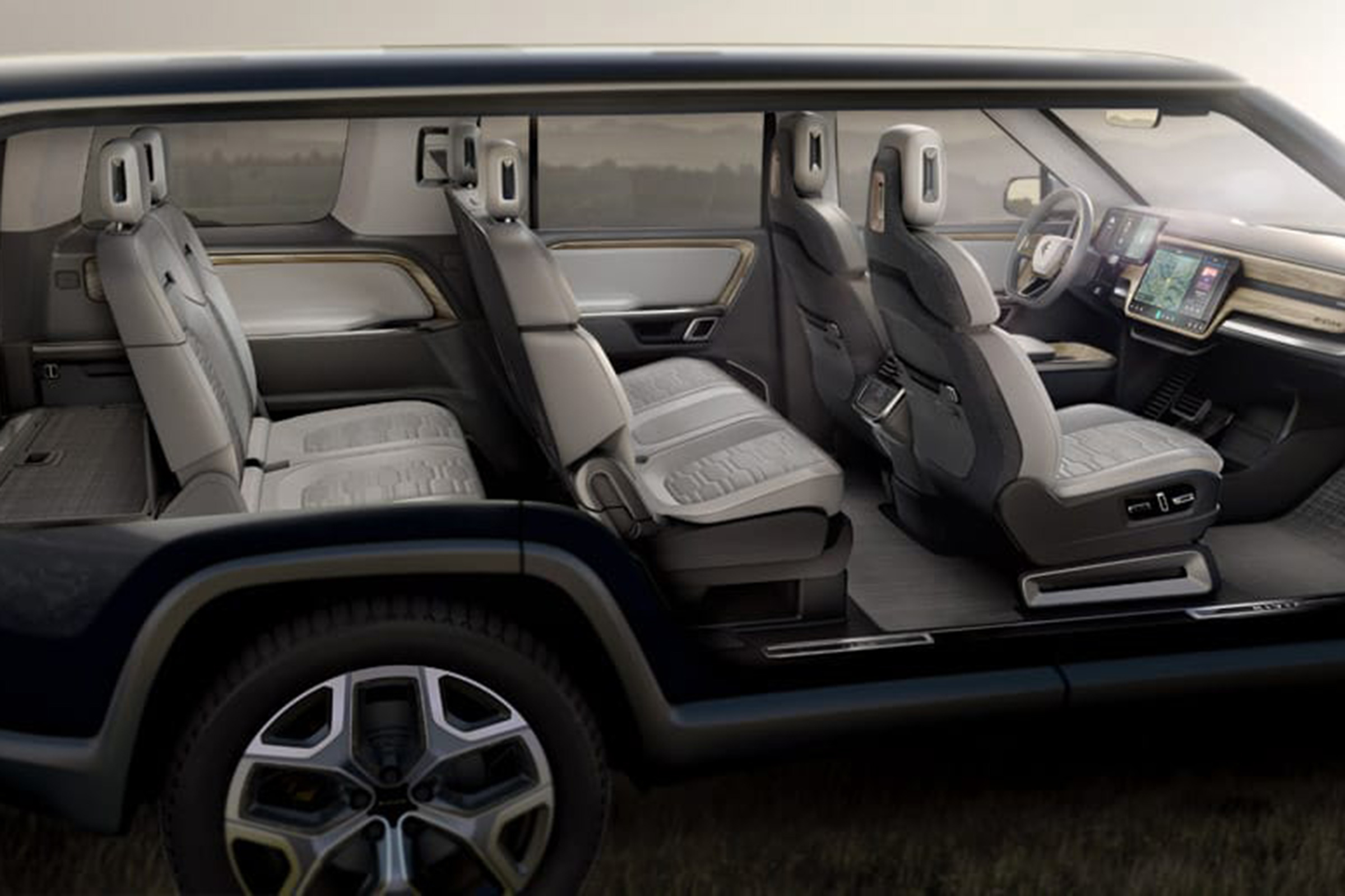 Rivian R1S electric SUV interior