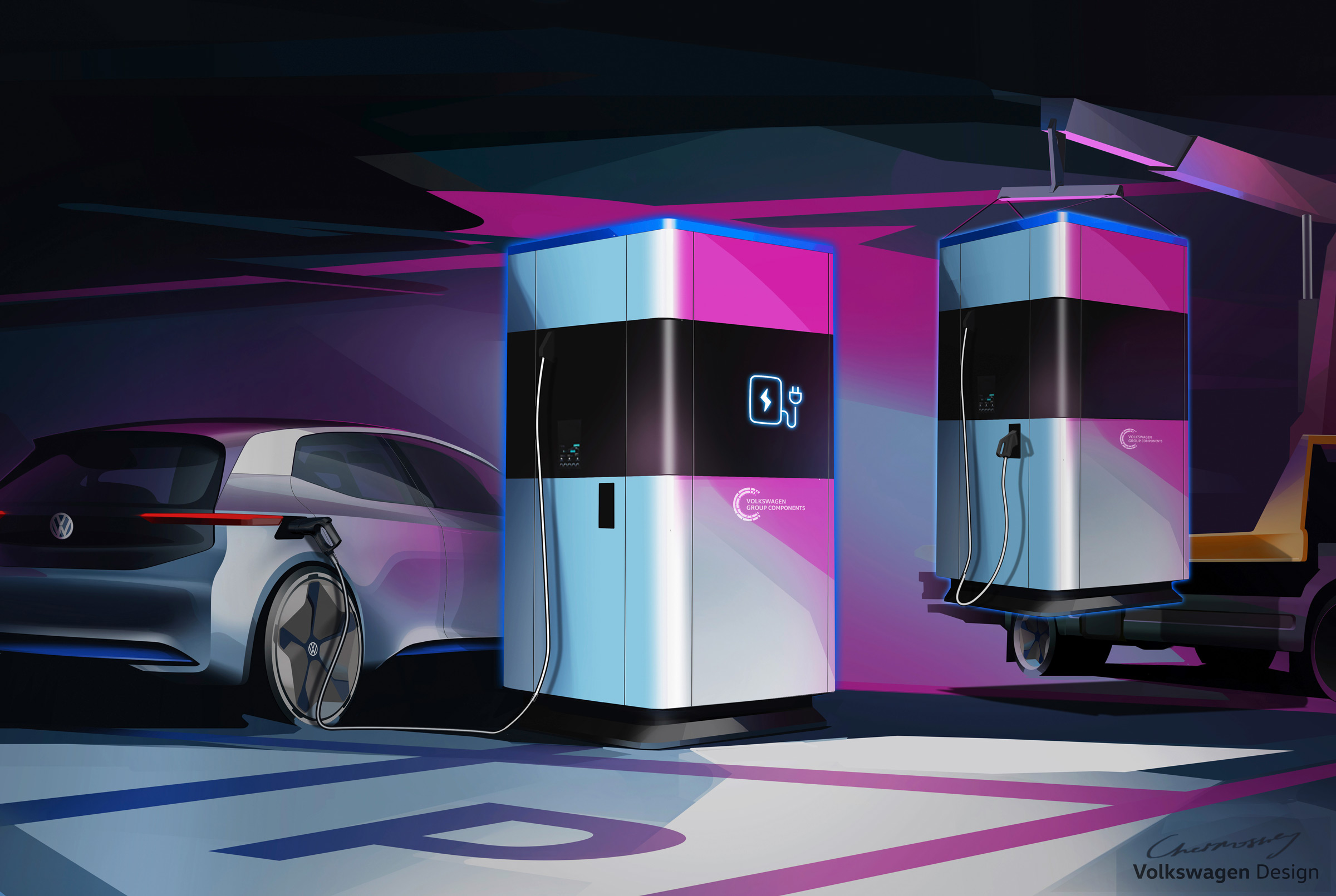 VW mobile charging point