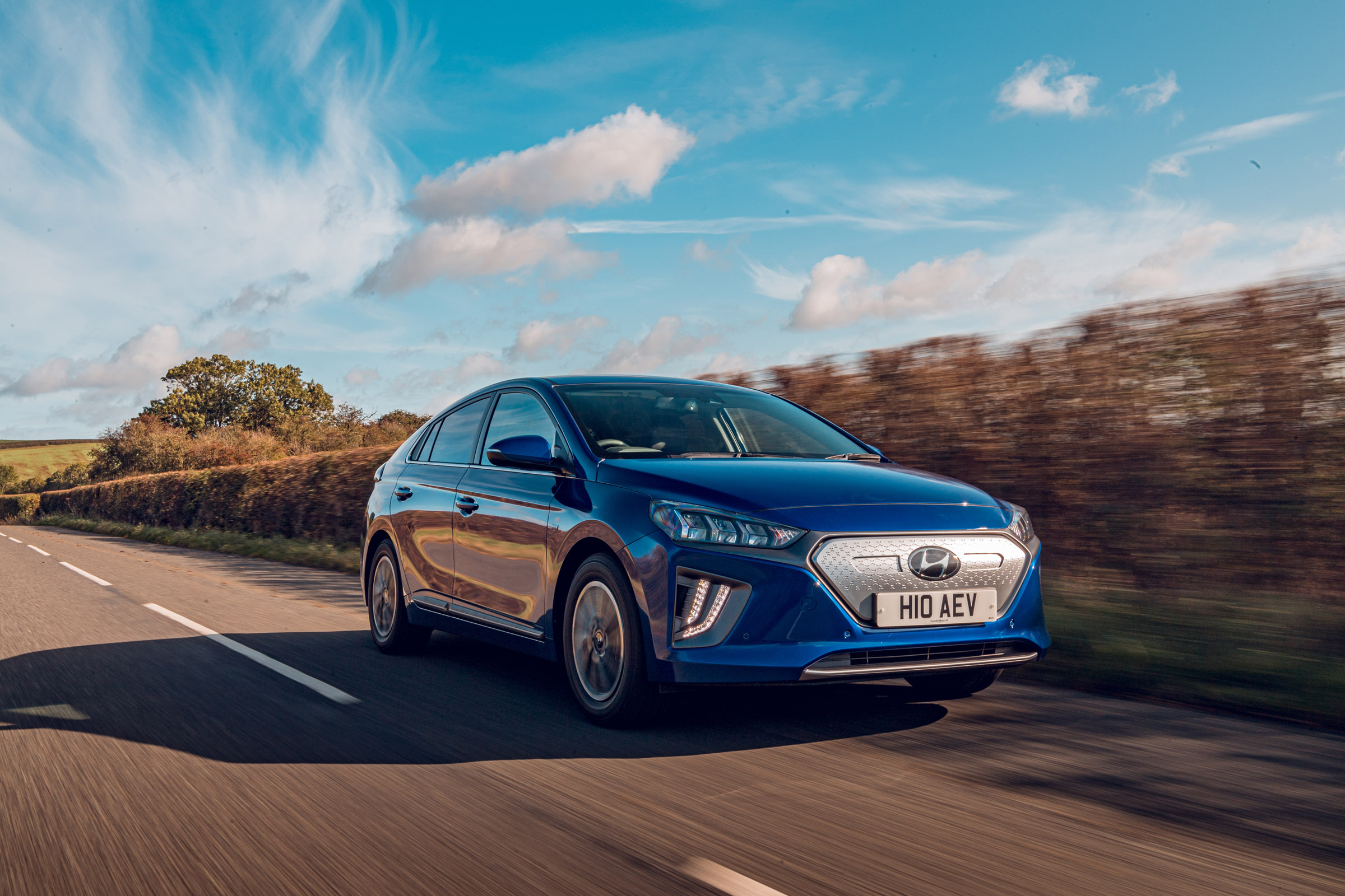 Blue Hyundai Ioniq Electric