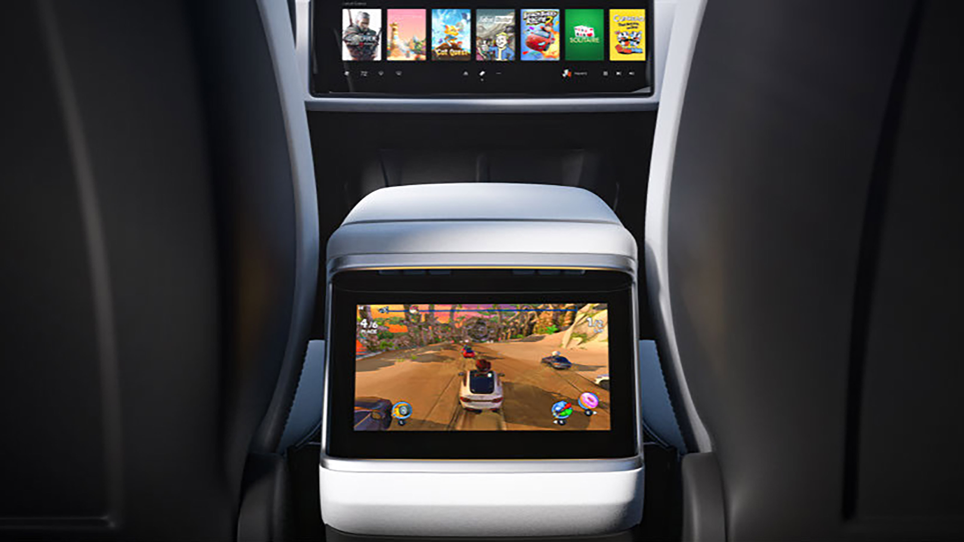 Tesla Model X Plaid - rear screen