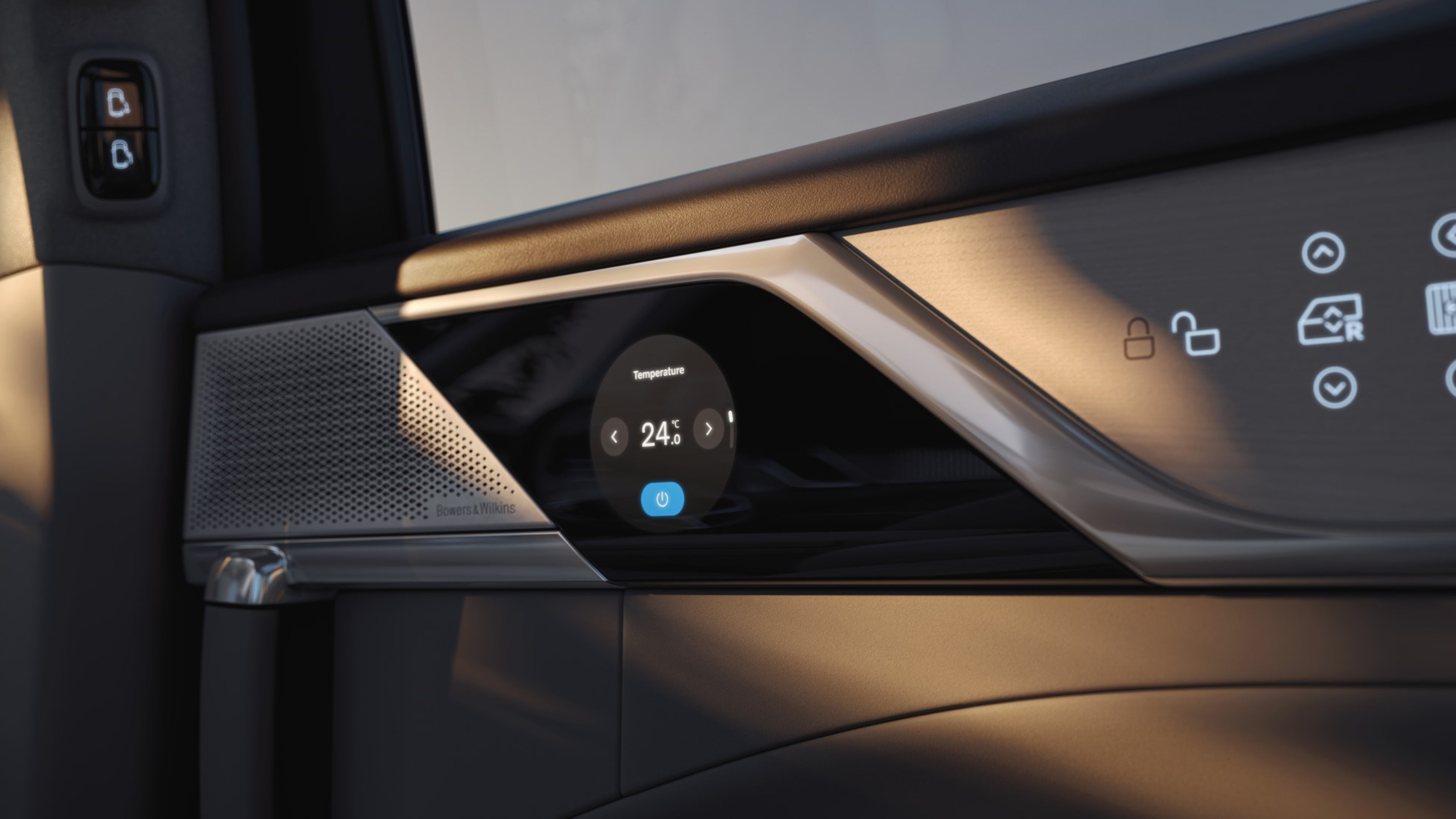 Volvo EM90 reveal - door screen