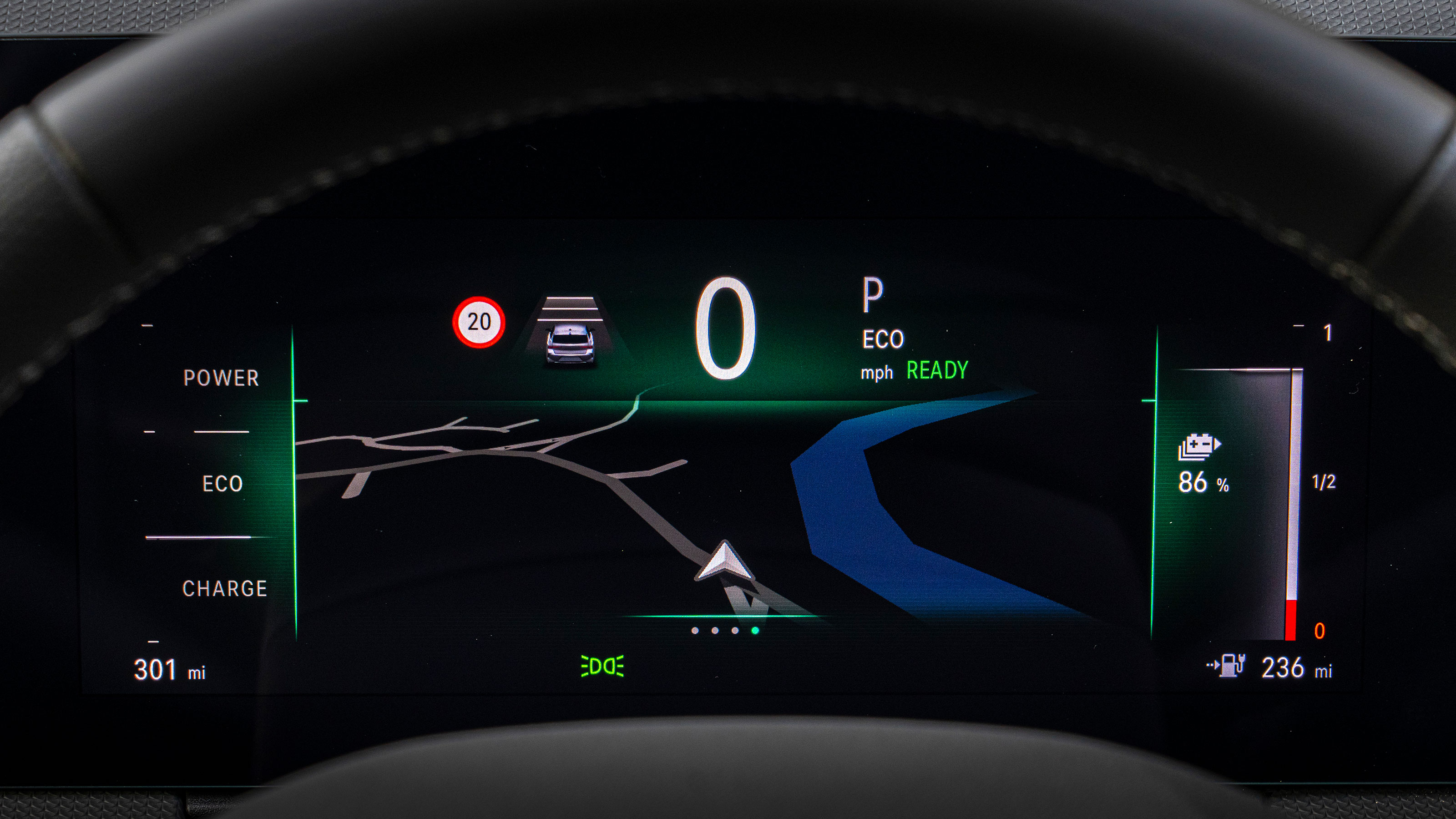 Vauxhall Astra Electric - dials maps