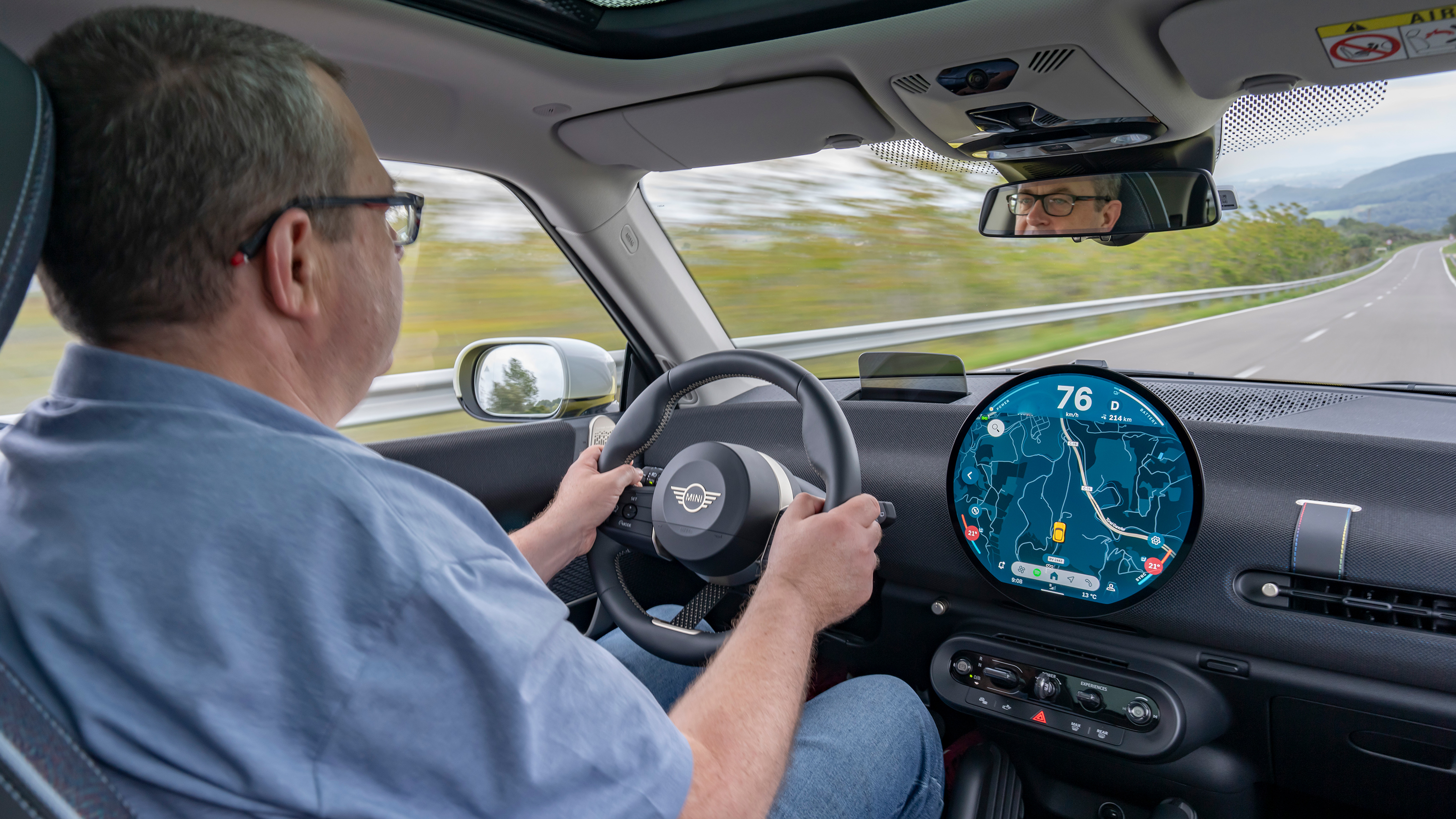 John McIlroy driving the MINI Cooper SE