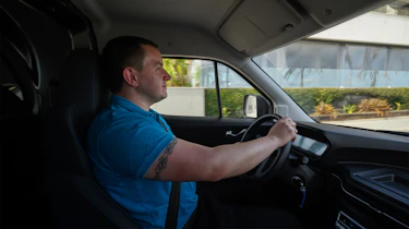 Senior content editor Shane Wilkinson driving the B-ON Pelkan