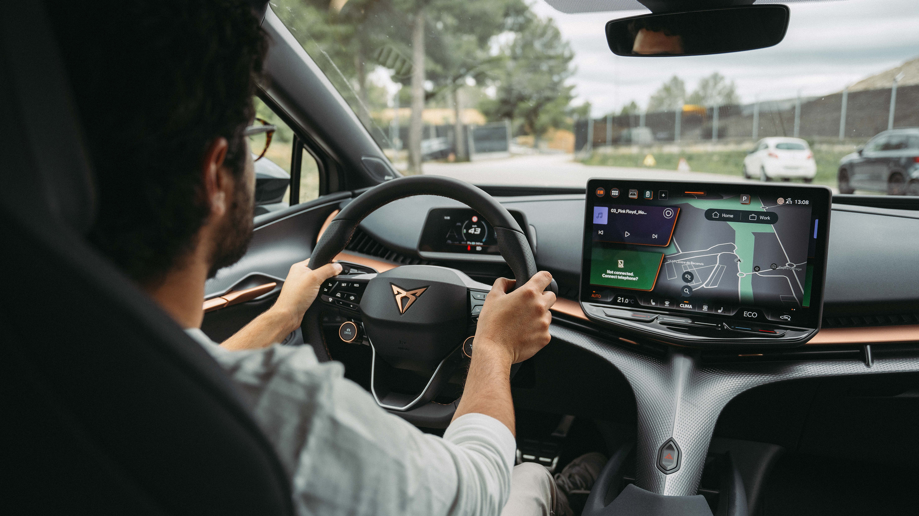 Jordan Katsianis driving the Cupra Tavascan
