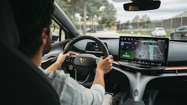 Jordan Katsianis driving the Cupra Tavascan