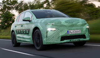 Skoda Elroq prototype (camouflaged) - front tracking