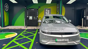 Hyundai Ioniq 5 connected to Park Garages' hyper-rapid charger