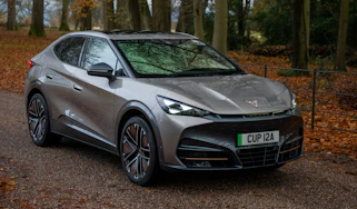 Cupra Tavascan on UK plates - front